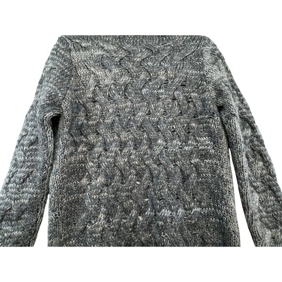 Gemelli Cable Knit Open Front Cardigan Sweater S/P Grey Acrylic & Mohair Blend M - Picture 11 of 12